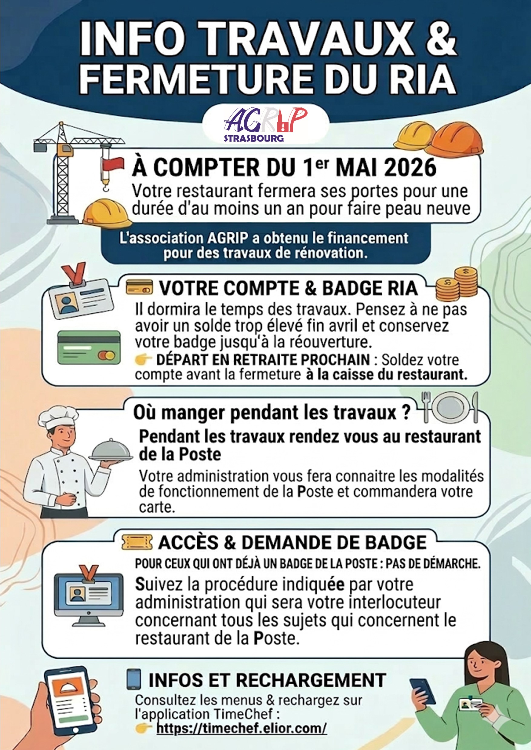 Travaux dans votre restaurant de la Préfecture à compter du 1er mai 2026